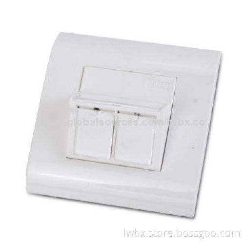 2 Ports Wall Plate, Fitted with Withdrawal Label, Made of ABS